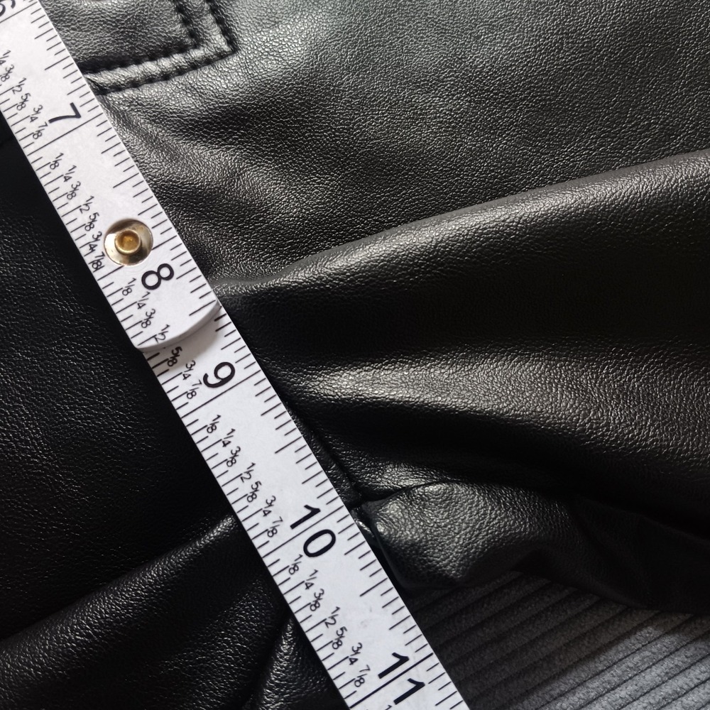 NWT Shinestar Women's Tie Front Black Faux Leather High Waist Pants XL - Picture 9 of 11